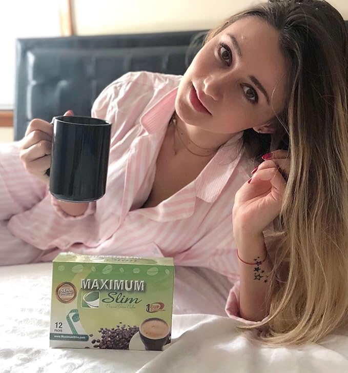Maximum Slim Original Green Coffee –Premium 4-in-1 Formula with Natural Herbal Extracts for Energy & Vitality. Creamy & Delicious for Maximum Satisfaction. No Messy Side Effects-Made in the USA-30 Ct