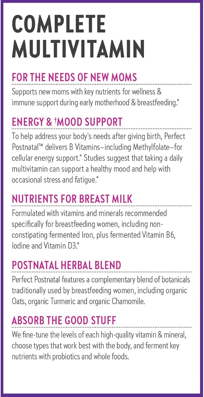 New Chapter, Postnatal Vitamins Lactation Supplement, Complete Multivitamin with Fermented Vitamin D3 + B Vitamins, Made with Organic Vegetables & Herbs, Non-GMO Ingredients, 192 Count