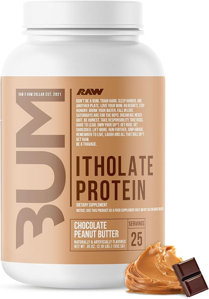 RAW Whey Isolate Protein Powder, Chocolate Peanut Butter (CBUM Itholate) - 100% Grass-Fed Sports Nutrition Powder for Muscle Growth & Recovery - Low-Fat, Low Carb, Naturally Flavored - 25 Servings