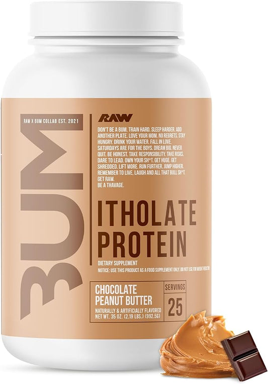 RAW Whey Isolate Protein Powder, Chocolate Peanut Butter (CBUM Itholate) - 100% Grass-Fed Sports Nutrition Powder for Muscle Growth & Recovery - Low-Fat, Low Carb, Naturally Flavored - 25 Servings