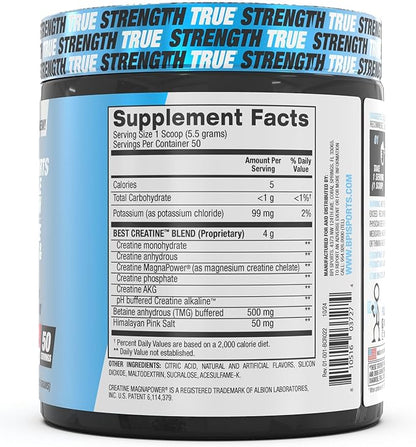 BPI Sports Best Creatine - Creatine Monohydrate, Himalayan Salt - Strength, Pump, Endurance, Muscle Growth, Muscle Definition - No Bloat - Kiwi Strawberry - 50 Servings - 9.07 Oz