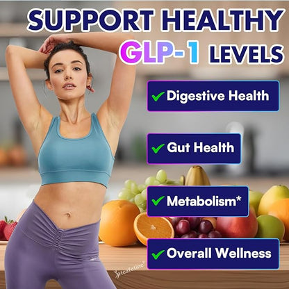GLP-1 Supplement Support, with Naturally GLP-1 Supplement Probiotic, Hops & Green Tea Extract, GLP 1 Supplement for Gut, Energy, GLP-1 Levels & Overall Health - 60 Capsules