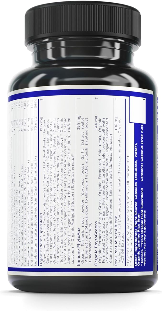 QNL Quantum Plant Multi-Vitamin - Complete Multivitamin - Immune Support for Adults - Natural Multivitamin for Men & Women - 120 Plant-Source Capsules