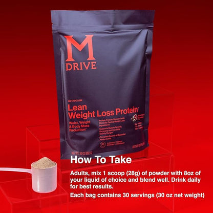 Mdrive Lean for Men, Protein Powder for Supporting and Preserving Lean Muscle Mass, Morosil Sicilian Blood Orange Extract, Chromax, Whey Protein, Blood Orange Chocolate Flavor, 30 Servings, 30oz