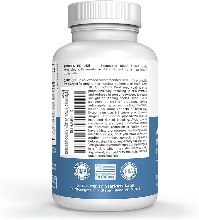 Complete Amino Formula, Build Stronger Muscles and Increase Energy | Amino Supplements 90 Count