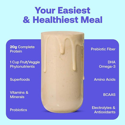 Happy Viking Vanilla Plant Protein Powder, Created by Venus Williams, 20G Protein, Low Carb, Keto, Vegan, Gluten-Free, Non-GMO, Superfoods, Complete Meal Replacement, 1 Canister (24 oz.)