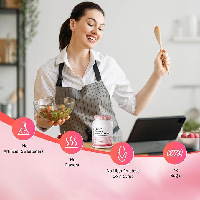 Multivitamin for Women with Zinc & Biotin Vitamins A,C,K,B2,B6,B12 & Multimineral | Daily Multivitamins Beauty & Energy | Gluten-Free, 60 Day Supply