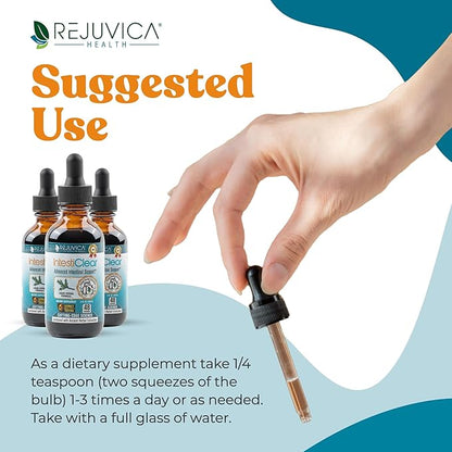 IntestiClear - Advanced Intestinal Cleanse Support for Humans - All-Herbal Liquid Formula for Fast Absorption - Bonus Liver Support - Wormwood, Black Walnut, Ginger and More