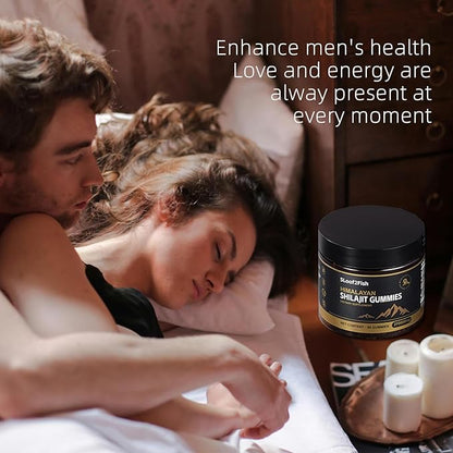 Organic Shilajit Gummies, Pure Himalayan Shilajit Gummies for Men Supplement, Gold Shilajit Gummies for Women，Natural 85+ Trace Minerals, Ashwagandha, Black Seed Oil Extract, 90 Gummies