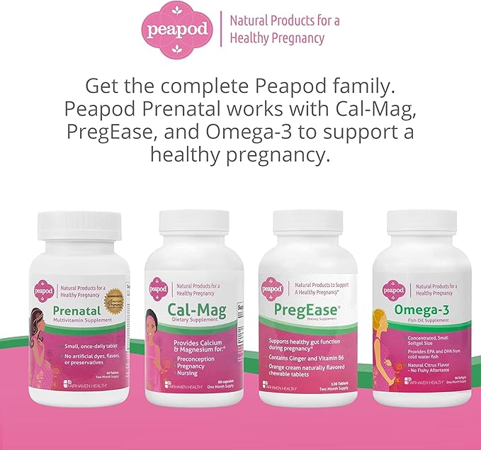 Fairhaven Health Peapod Prenatal Multivitamin - 1 Per Day, Light Vanilla Flavor - Pregnancy Must Haves for Women and Baby Health - Includes Iron, Vitamin C, and Folic Acid - 2 Month Supply