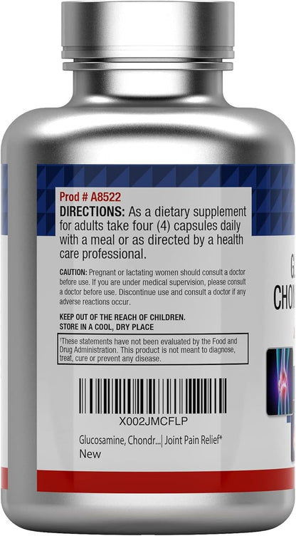 Glucosamine, Chondroitin, & MSM (4000 MG - 240 Capsules) for Men & Women | Joint Support Supplement Complex* | More Than Triple Strength! | Non-GMO | Produced in The USA