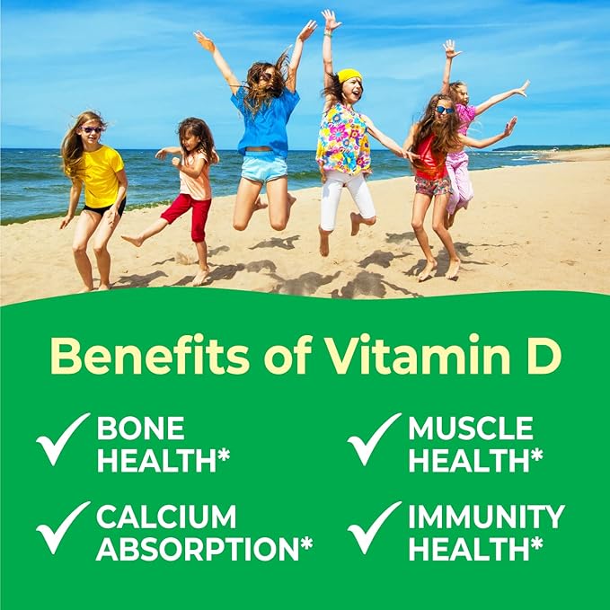 Kids Vitamin D 1000 IU Chewable Tablets - Tasty Natural Orange Flavor - Vegan, GMO-Free, Gluten Free, Nut Free Vitamins - Dietary Supplement for Immune Support - for Children - 120 Chewables