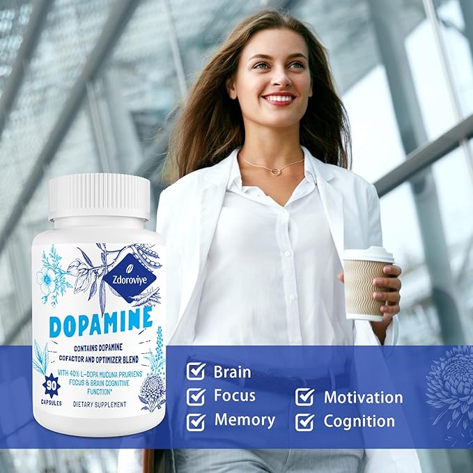 Dopamine Supplements for Men and Women - Contains 500mg Mucuna Pruriens Extract (40% L-DOPA) - 60 Capsules (2 Pack)