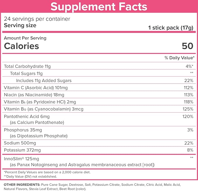 SkinnyFit FIT IV Hydrating Electrolytes Plus Weight Managing Innoslim, Vitamin B12 & Vitamin C, Rapid Hydration, Healthy Aging, 24 Servings