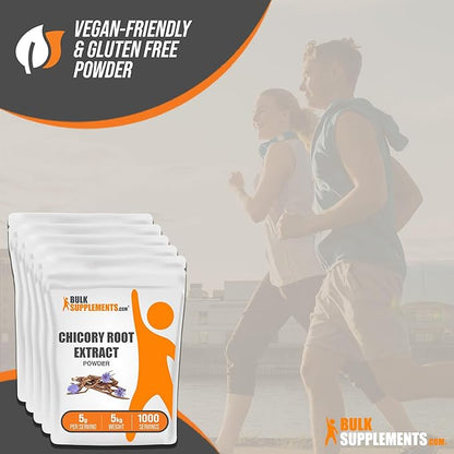 BulkSupplements.com Chicory Extract Powder - Chicory Root Supplement, Chicory Root Powder - Fiber Supplement, Gluten Free, 5g per Serving, 5kg (11 lbs) (Pack of 5)