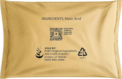 PURE ORIGINAL INGREDIENTS Malic Acid (8 oz) Food Grade Crystals, Tart Flavor