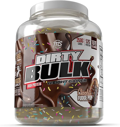 MAN Sports - Dirty Bulk: Chocolate Fudge Pop High Protein Weight Gainer Powder with 52g of Protein