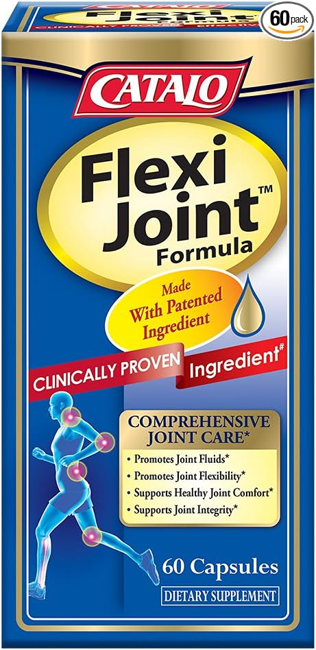 CATALO® FlexiJoint Formula, Joint and Bone Care with Hydrolyzed Collagen Type II, Chondroitin Sulfate, Hyaluronic Acid, Cetylate Fatty Acids, 60 Capsules