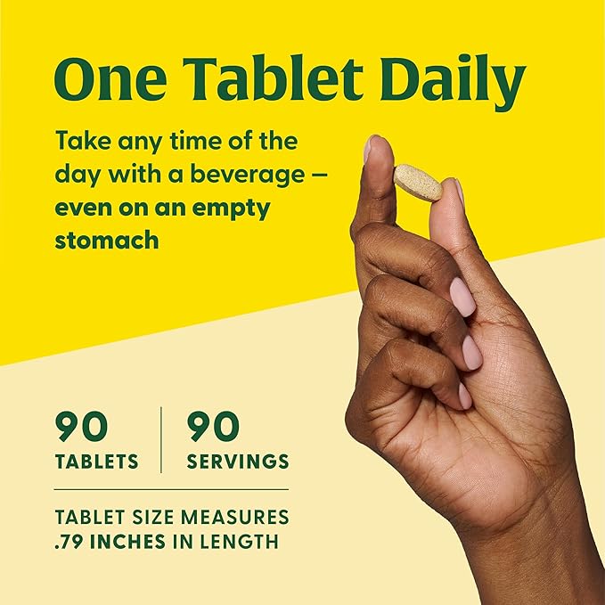 MegaFood Women's 40+ One Daily Multivitamin for Women with Vitamin B12, Vitamin B6, Vitamin C, Vitamin D, Zinc & Iron – Plus Real Food - Immune Support - Bone Health - Non-GMO - Vegetarian - 90 Tabs