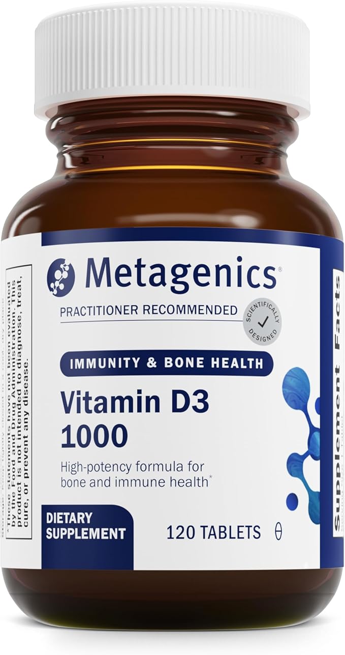Metagenics D3 1000 - Vitamin D Supplement - Bone Density & Immune Support* - Tooth Integrity* - Non-GMO & Gluten Free - 120 Tablets