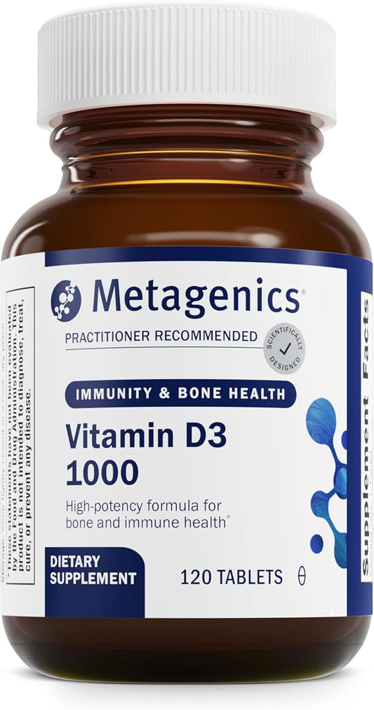 Metagenics D3 1000 - Vitamin D Supplement - Bone Density & Immune Support* - Tooth Integrity* - Non-GMO & Gluten Free - 120 Tablets