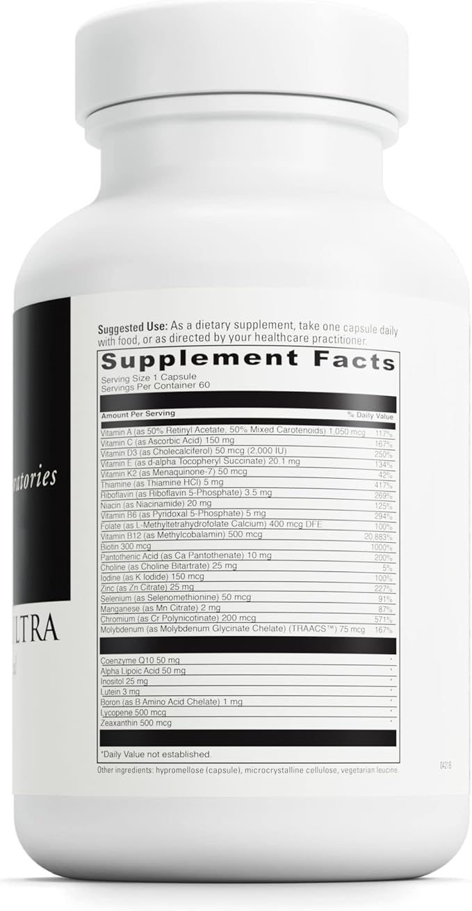 DaVinci Labs Daily Best Ultra - Dietary Supplement to Support Cardiovascular Health and Bone Health* - With B Vitamins, Minerals, Choline, CoQ10, Boron, Lycopene - 60 Vegetarian Caps