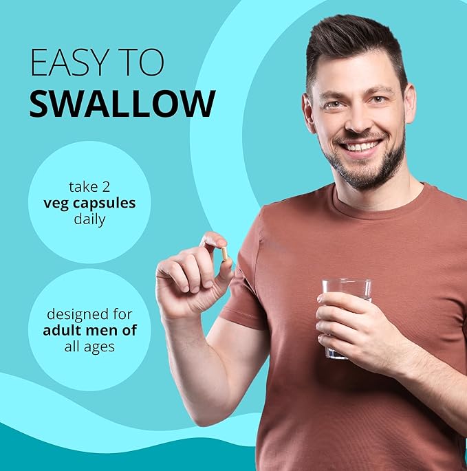 Stellar Labs Men's Low FODMAP Vegan Daily Multivitamin, No Iron | Easy On Sensitive Stomachs, Easy to Swallow Vitamins | Immune Support, Antioxidant Energy Blend, Male Support | IBS Friendly Capsules