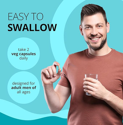 Stellar Labs Men's Low FODMAP Vegan Daily Multivitamin, No Iron | Easy On Sensitive Stomachs, Easy to Swallow Vitamins | Immune Support, Antioxidant Energy Blend, Male Support | IBS Friendly Capsules