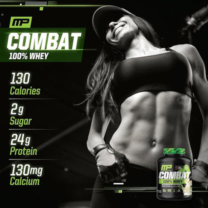 MusclePharm Combat 100% Whey Protein Powder, Banana Milk Flavor, Fast Recovery & Muscle Gain with Whey Protein Isolate, High Protein Powder for Women & Men, Gluten Free, 5 lb, 70 Servings