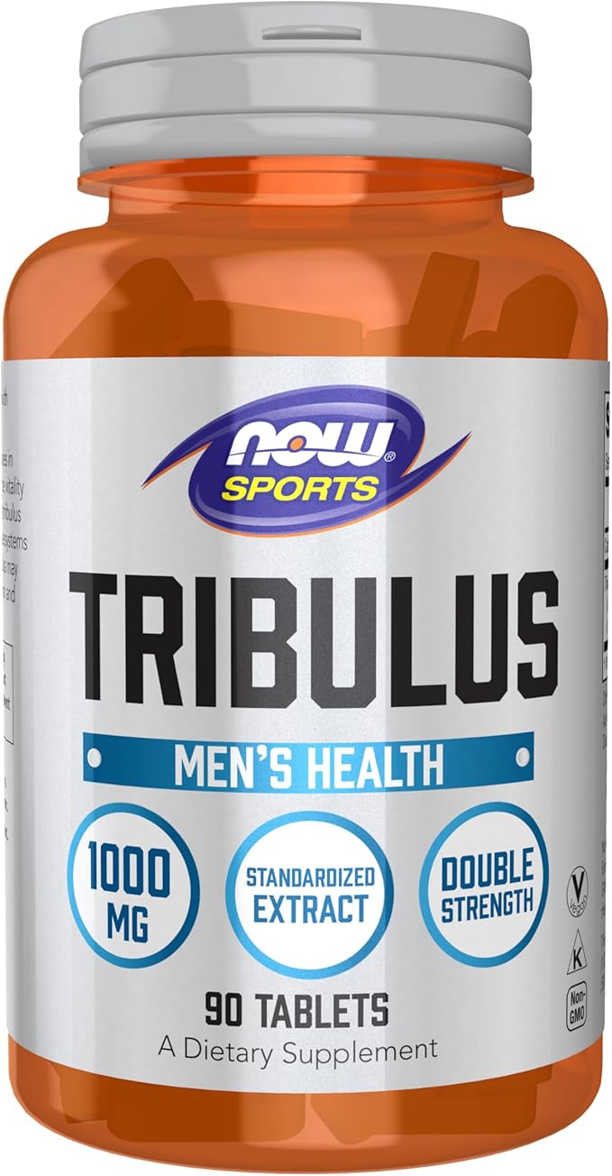 NOW Foods Sports Nutrition, Tribulus (Tribulus terrestris) 1,000 mg, Double Strength, Men's Health, 90 Tablets