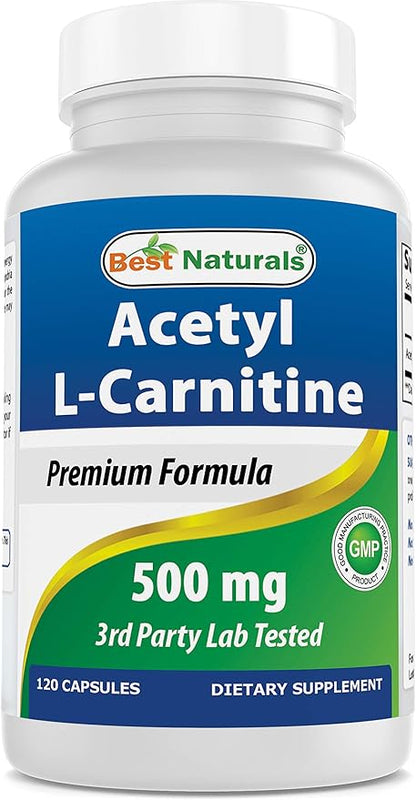 Best Naturals Acetyl L-Carnitine 500 Mg 120 Capsules (120 Count (Pack of 1))