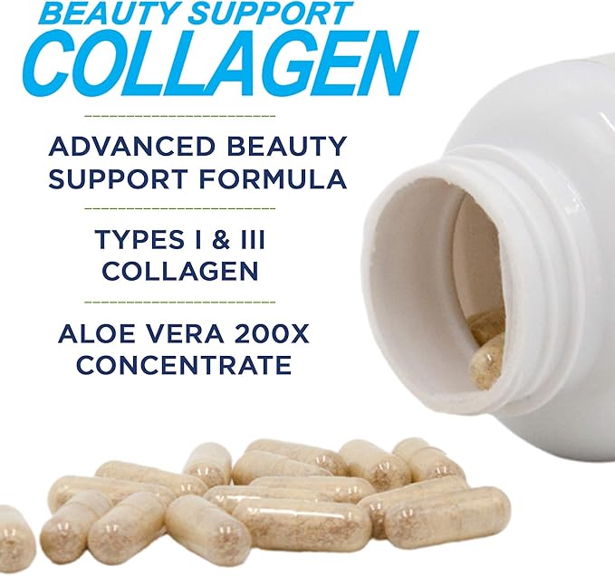 Performance Inspired Nutrition Collagen Joint/Skin/Nails/Beauty Support Capsules - Contains 5,000mcg of Biotin - Silica - Aloe Vera - Collagen Peptides - Hydrolyzed Acid – All-Natural - Big 120 Ct