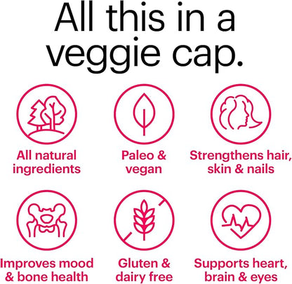 Wellthy Her Women's Daily Vegan Multivitamin for Women, Natural Ingredients for Healthy Hair, Skin, & Nails with Essential Micronutrients (30 Day)