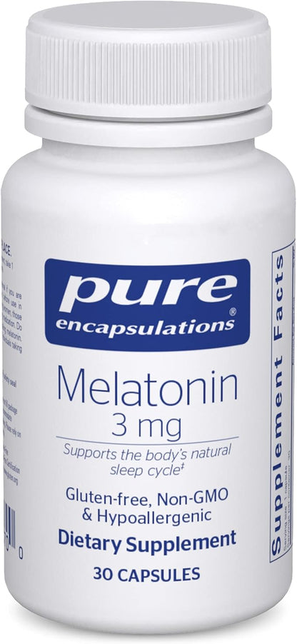 Pure Encapsulations Melatonin 3 mg - Antioxidant Supplement to Support Natural Sleeping & Relief of Occasional Sleeplessness - for Natural Sleep Support* - 30 Capsules