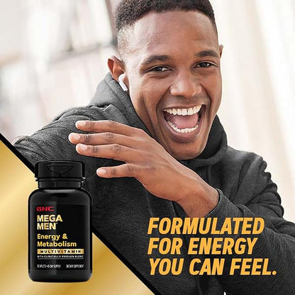 InfiniStore™ Medicine Pouch & Scented Moist Towelette Bundled with GNC Mega Men Multivitamin, Energy & Metabolism, 90 Tablets