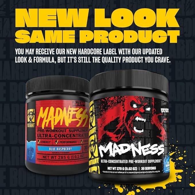 Mutant Madness | Pre Workout Powder Supplement Performance and Pump Blend Includes L-Citrulline, Beta-Alanine, Taurine, L-Tyrosine | 30 Serving | Lemonade