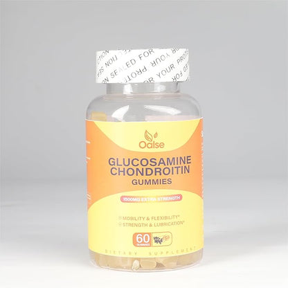 Vegan Glucosamine Chondroitin Gummies, Support Supplement for Adults Men & Women, 1500mg Extra Strength Glucosamine with Chondroitin MSM Turmeric Elderberry