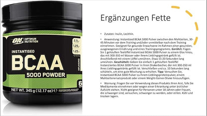 Optimum Nutrition Instantized BCAA 5000mg Powder, Unflavored, Keto Friendly, 60 Servings