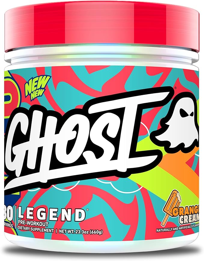 GHOST Legend V4 Pre-Workout Powder, Orange Cream - 30 Servings – Pre-Workout for Men & Women with Choline, L-Citrulline, & Beta Alanine for Energy & Focus