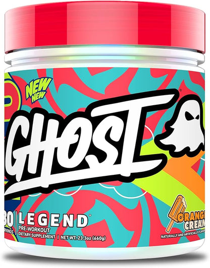 GHOST Legend V4 Pre-Workout Powder, Orange Cream - 30 Servings – Pre-Workout for Men & Women with Choline, L-Citrulline, & Beta Alanine for Energy & Focus