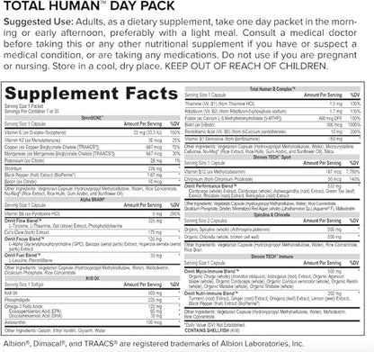 ONNIT Premium Alpha Brain Bundle - Nootropic Brain Supplement (30 Count) for Focus, Concentration & Memory + Total Human Day and Night Vitamin Packs for Men and Women (30-Day Supply)