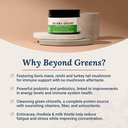 Live Conscious Beyond Greens Superfood Powder - Delicious Debloating Super Greens Powder - Matcha Greens Blend w/Chlorella, Echinacea, Probiotics for Immune Support & Energy
