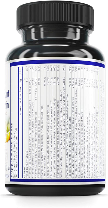 QNL Quantum Plant Multi-Vitamin - Complete Multivitamin - Immune Support for Adults - Natural Multivitamin for Men & Women - 120 Plant-Source Capsules