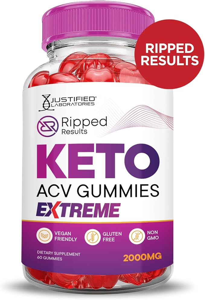 (3 Pack) Ripped Results Keto ACV Gummies Extreme 2000MG Ripped Results Keto Gummies Apple Cider Vinegar Formulated with Pomegranate Beet Juice Powder B12 Vegan Non GMO 180 Gummys