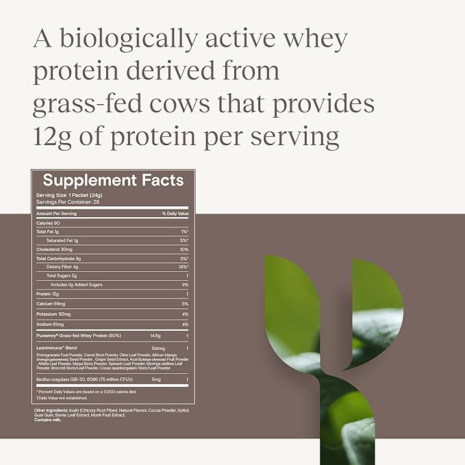 Yoli® Essential Shake YES Whey Protein Powder from Grass-Fed Cows - 28 Packets, Chocolate