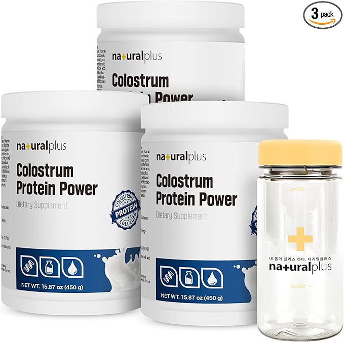 3 Pack Bundle Colostrum Protein Powder, Fortifying Muscle with WPC, WPI, ISP, Collagen, Amino Acids, BCAAs, Vitamins Minerals Lactobacillus, Rich Milk Flavor, 47.61oz