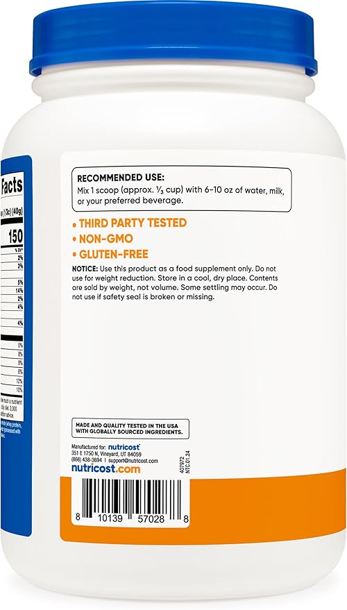 Nutricost Grass-Fed Whey Protein Concentrate (Chocolate Peanut Butter) 2LBS - Post Workout Powder Supplement, Non-GMO