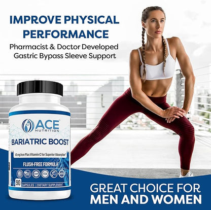 Bariatric Boost One-A-Day Multivitamin 90 Day Supply with 45mg Iron Post Gastric Bypass Sleeve Surgery | Non-GMO, Gluten Free, Bariatric Multivitamin Made in USA |