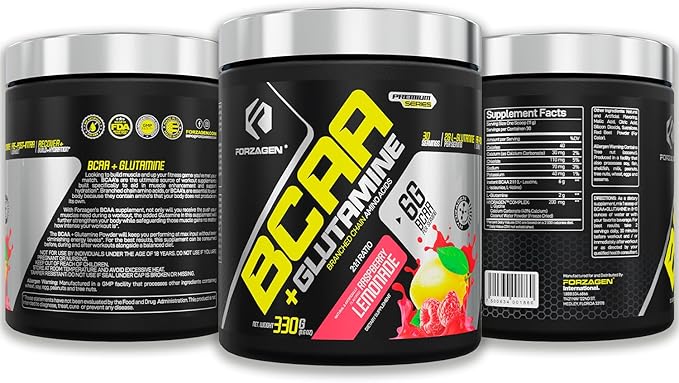 Forzagen BCAAS Amino Acids Powder with Glutamine BCAA Powder, Branched Chain Amino Acids Supplements Powder, BCAA Lean Energy Pre Workout - Post Workout Muscle Recovery Powder, 30 Servings