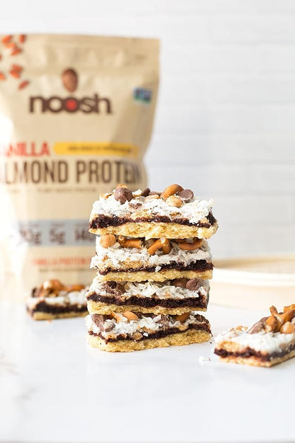 NOOSH Plant Based Almond Protein Powder Vanilla 35 Gram - Vegan, All Natural Ingredients, Non-GMO, Gluten Free, Kosher, Peanut Free, Soy Free, Dairy Free (Vanilla)